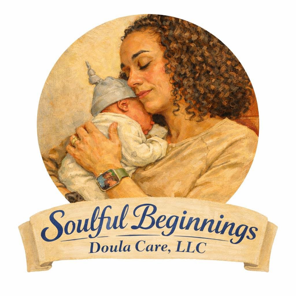 Soulful Beginnings Doula Care, LLC logo — a mother holding her newborn